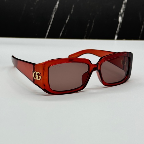 NEW GG1403SK 003 GUCCI RED BROWN SQUARE WOMEN GUCCI SUNGLASSES - Picture 6 of 12